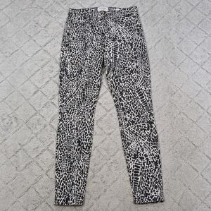Frame Jeans Women's 27 White Black Animal Print Le High Rise Skinny 28”
